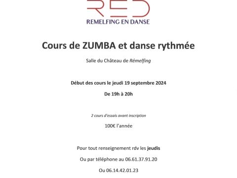 Rémelfing Cours de Zumba et danse moderne