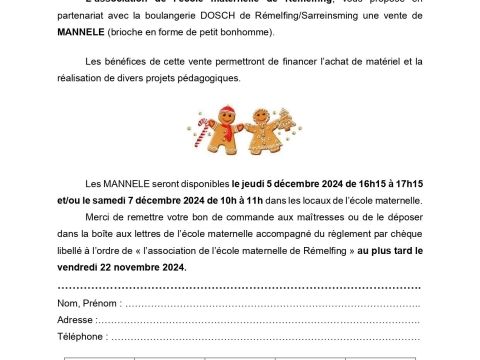 Vente de Männele par l'association de l'école maternelle