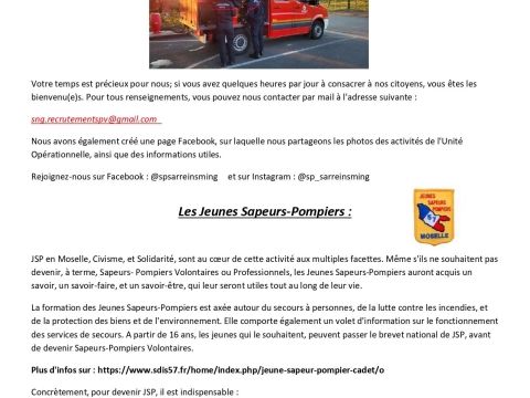 Image Recrutement de Sapeurs-pompiers volontaires